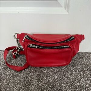 Forever 21 Red Leather Women's Fanny Pack